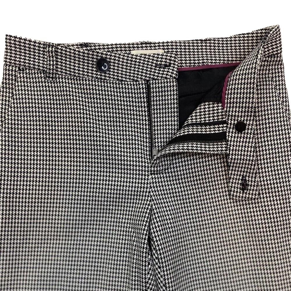 Maeve by Anthropologie Houndstooth Wide-Leg Pants Black & White Size 4 Tall - Picture 11 of 16